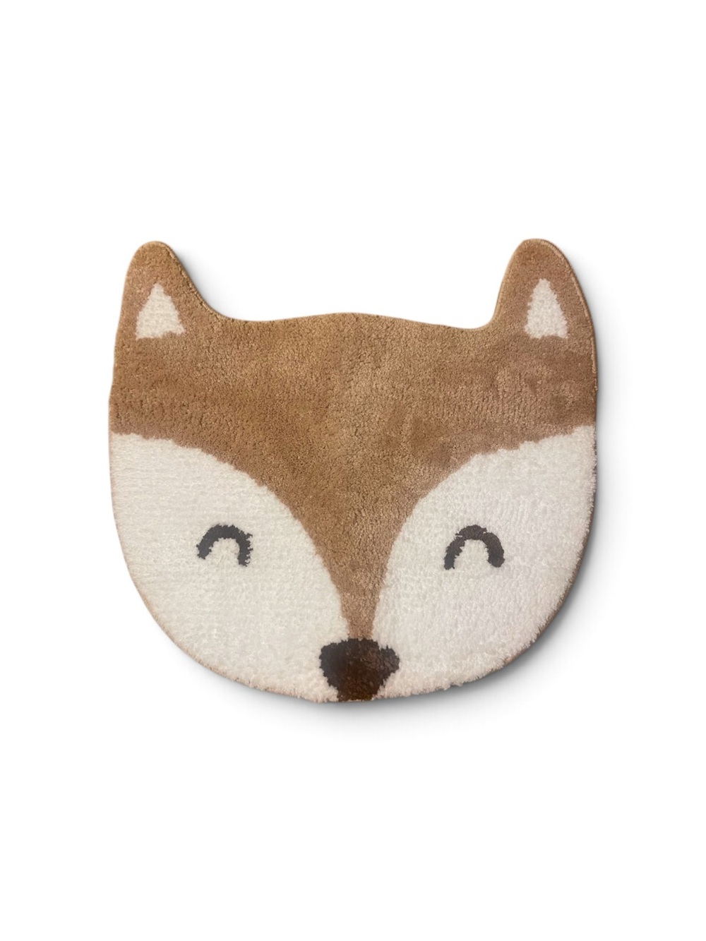 Cute Fox Shaped Accent Rug - 24 x 19 Brown/White - New